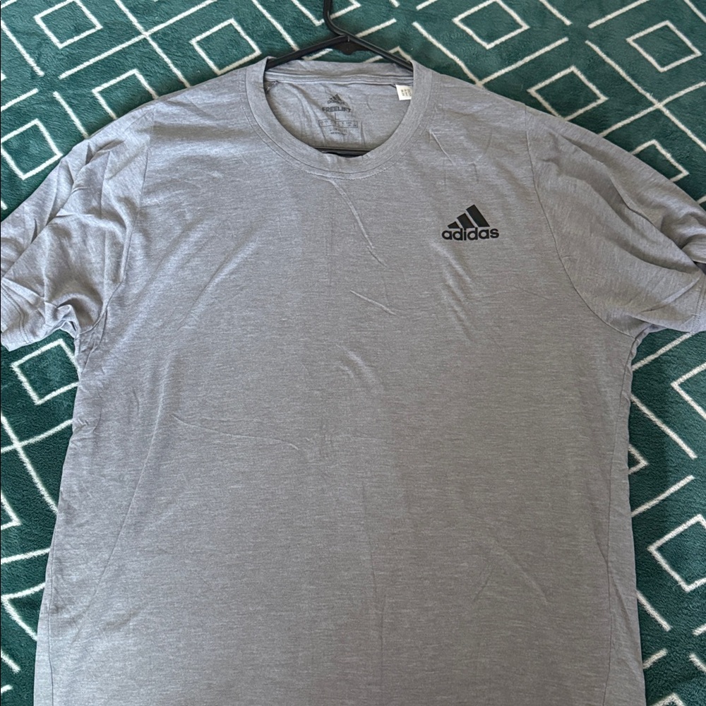 Adidas Heather Gray Tee with Black Logo
